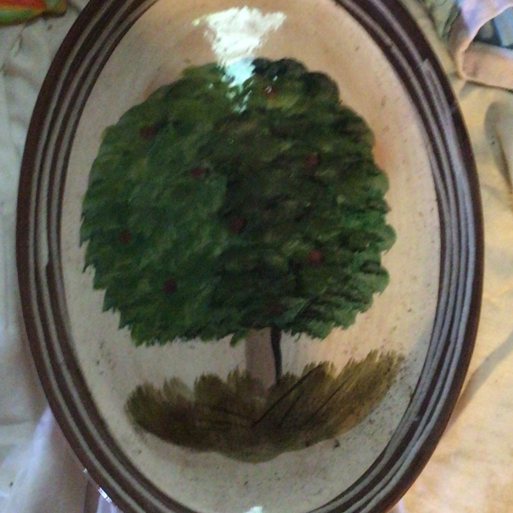 Oval Platter with Tree Design